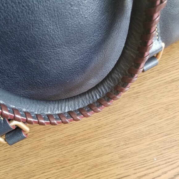 DOONEY & BOURKE FLORENTINE MICRO SATCHEL NAVY BLUE LEATHER - Picture 4 of 14